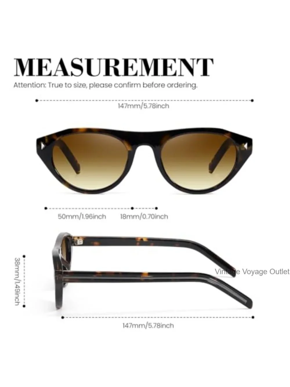 Retro Oval Cat Eye Sunglasses Women UV400 Protection Lightweight